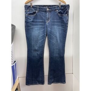 Express Jeans Stella Low Rise Bootcut Dark Wash Denim Blue Size 14s RN55285